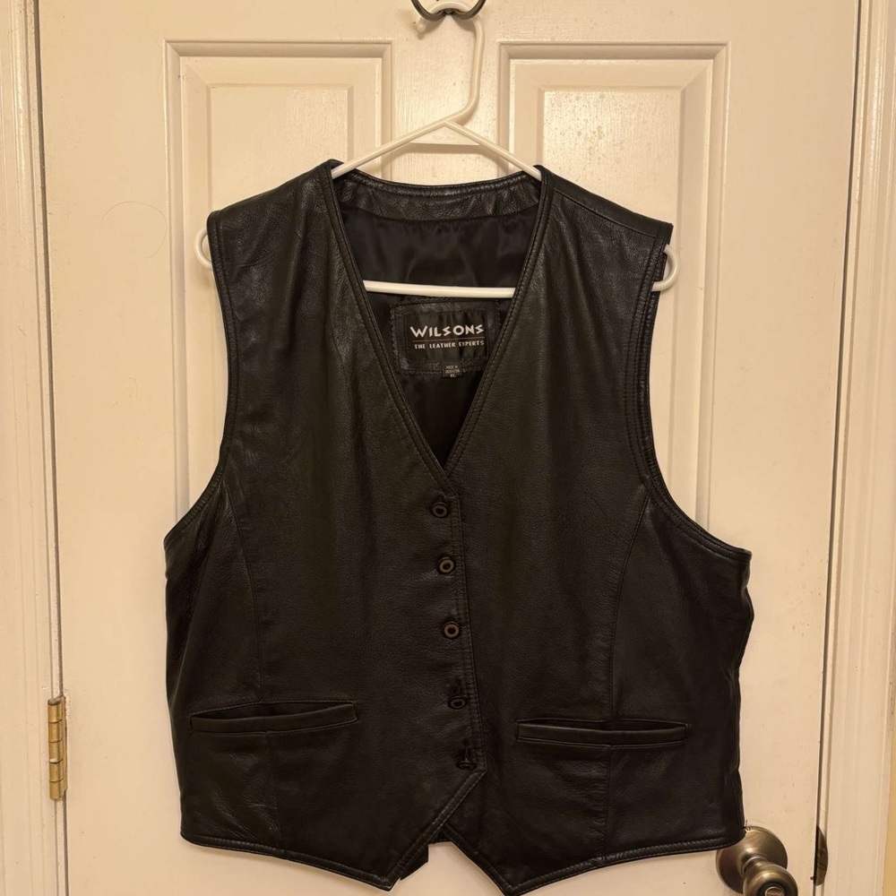 Wilsons Edgy Black Leather Vest